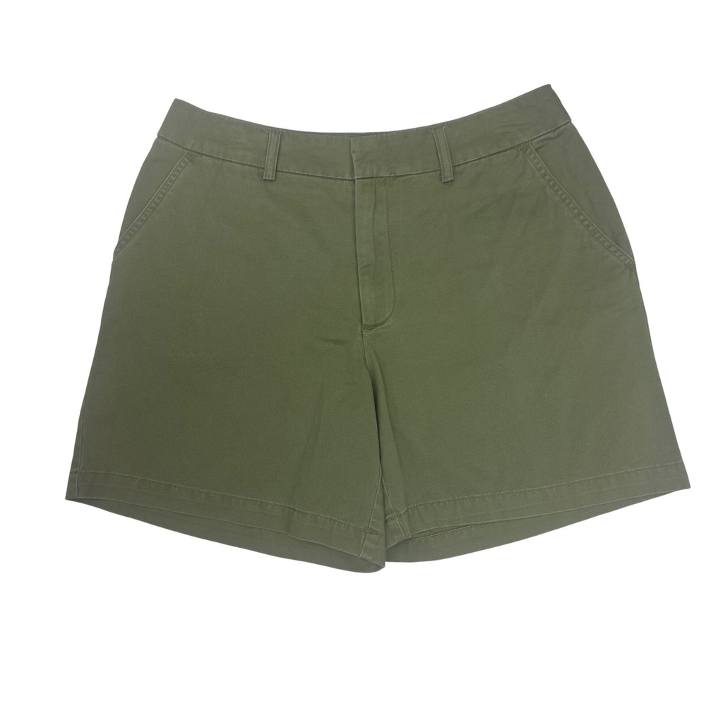 St Johns Bay Chino Shorts W 10 Olive Green Cotton Twill Utility Earthy Safari